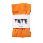 Orange over knee pop socks